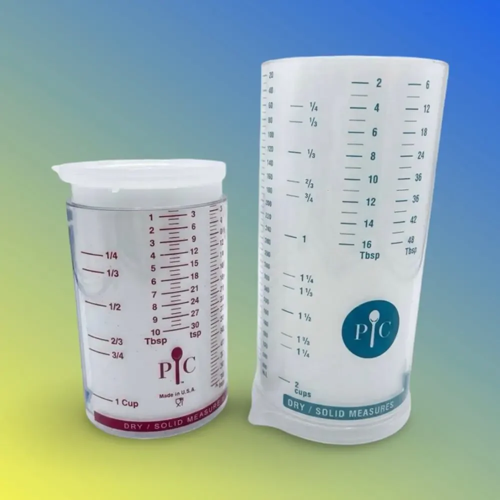 Pampered Chef Measure-All Cup Set of 2 Classic 2 C Mini 1 C Teal Blue 2236 2225
